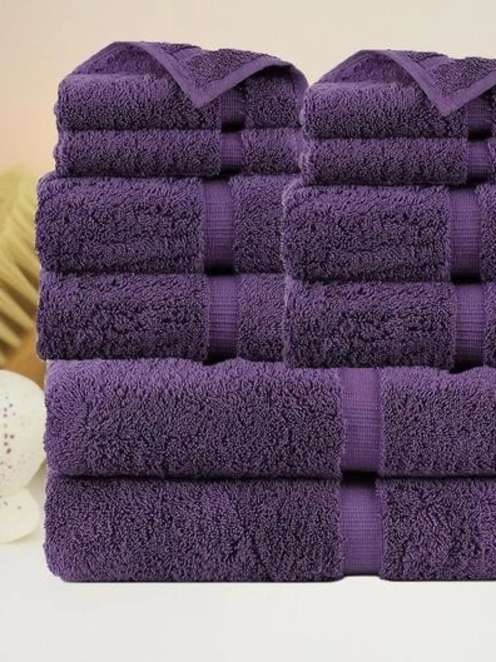 Ultra-Soft 10 Piece Towel Set Many Colors Bath Towel Set - Plush Absorbent Towel